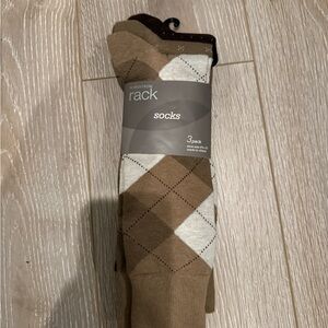 Nordstrom Tan and Cream Argyle Socks - 3 Pack